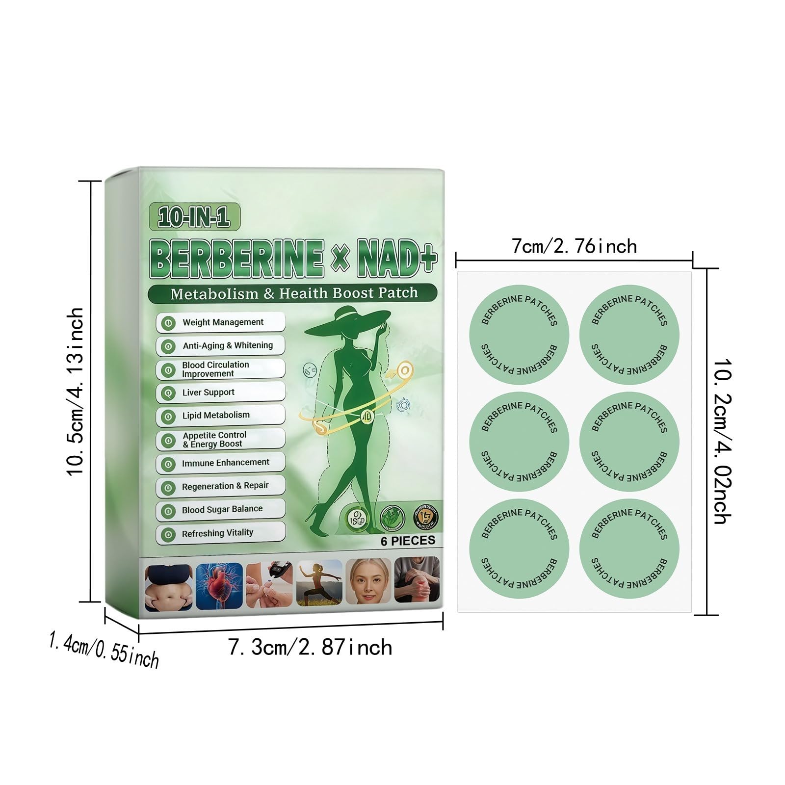 その他 Slim Latte BERBERINE x NAD+ 10-IN-1 Moringa NAD+ 10 In 1 Advanced Nano,Moringa Berberine Patches
